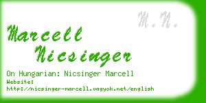 marcell nicsinger business card